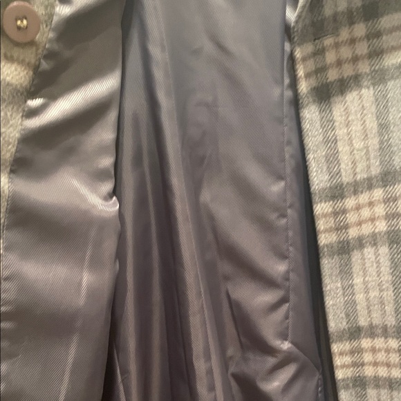 Ralph Lauren Gray Plaid Trench Coat - Picture 4 of 8